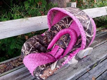 Infant Car Seat Cover, Baby Car Seat Cover, Pink Camo