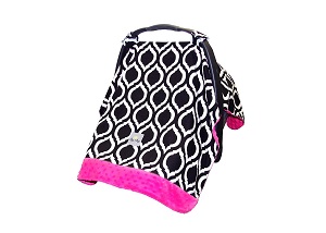 Itzy Ritzy Cozy Happens Infant Car Seat Canopy and Tummy Time Mat, Black